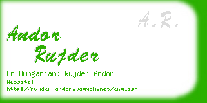 andor rujder business card